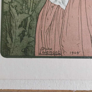 Henri PRIVAT-LIVEMONT - The Spinner - decorative print, 1904