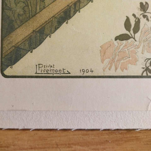 Henri PRIVAT-LIVEMONT - The Embroiderer - decorative print, 1904