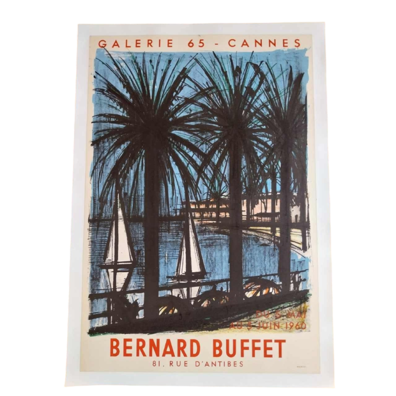 Bernard BUFFET / Mourlot impression, affiche exposition “Galerie 65 - Cannes“ 1960