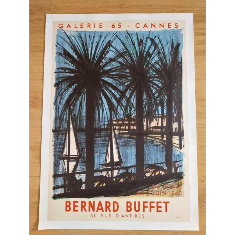 Bernard BUFFET / Mourlot impression, affiche exposition “Galerie 65 - Cannes“ 1960