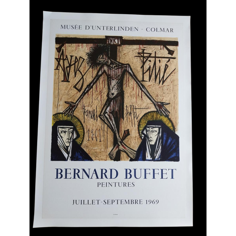Bernard BUFFET / Mourlot impression - Ayez Pitié - affiche lithographique, 1969