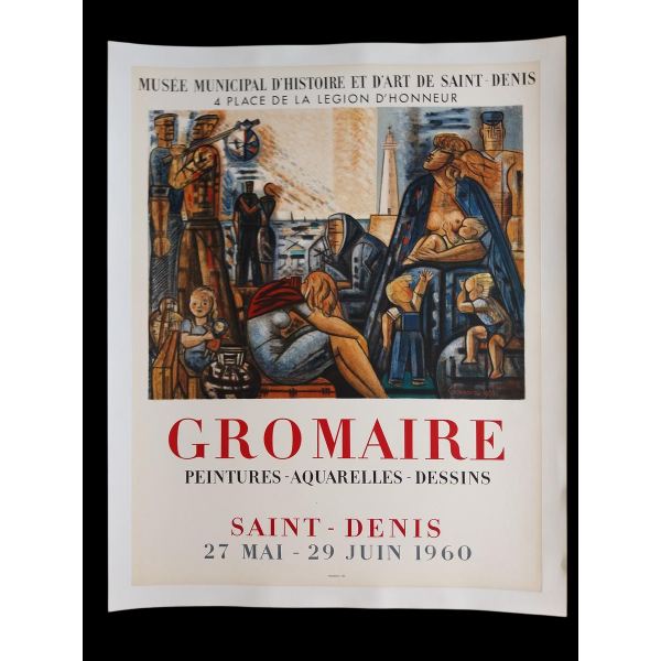 Marcel GROMAIRE / Mourlot impression - Les Emigrants - affiche lithographique 1960