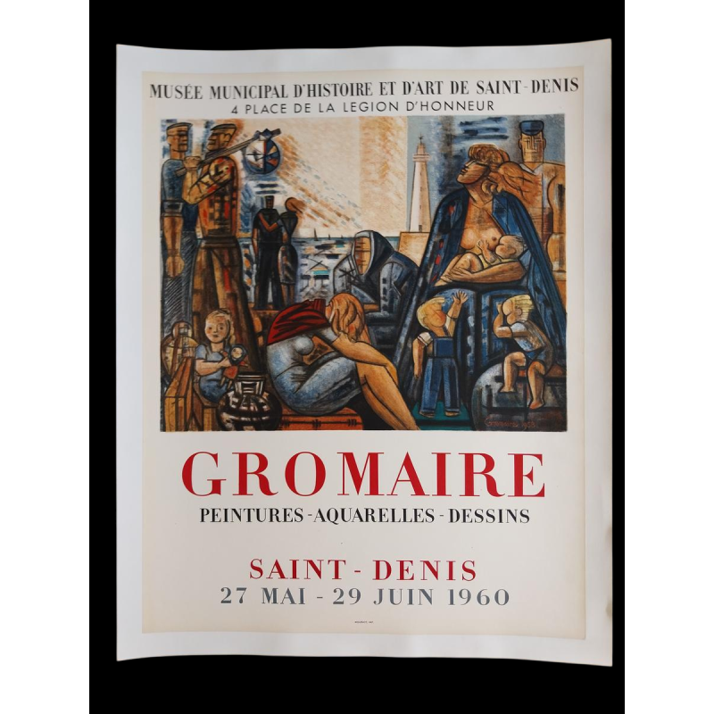 Marcel GROMAIRE / Mourlot impression - Les Emigrants - affiche lithographique 1960