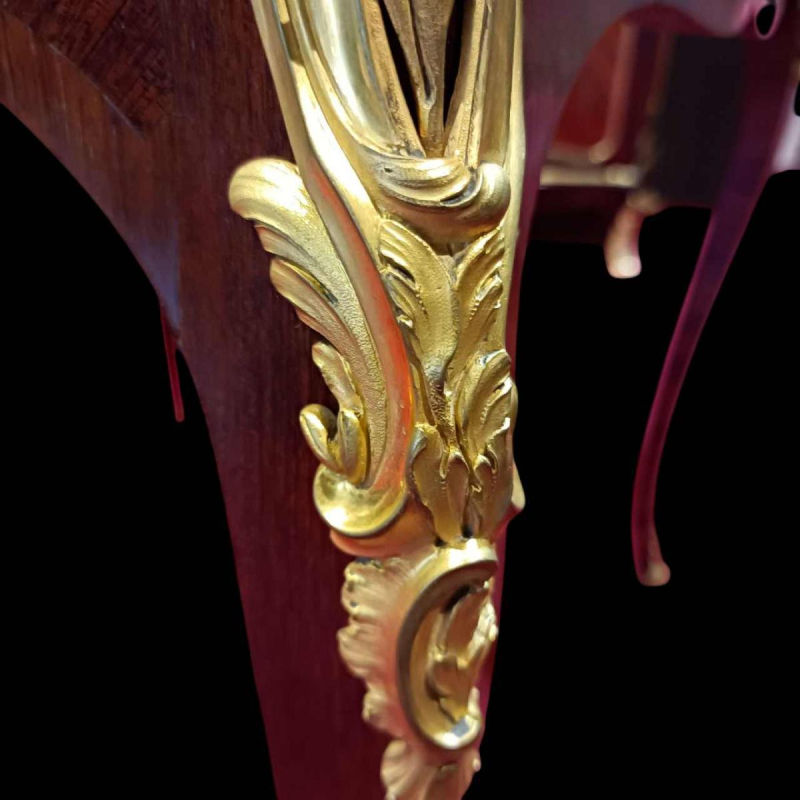 Louis XV Cabaret table, stamped L. CUEUNIERES, marquetry and bronze, late 19th c