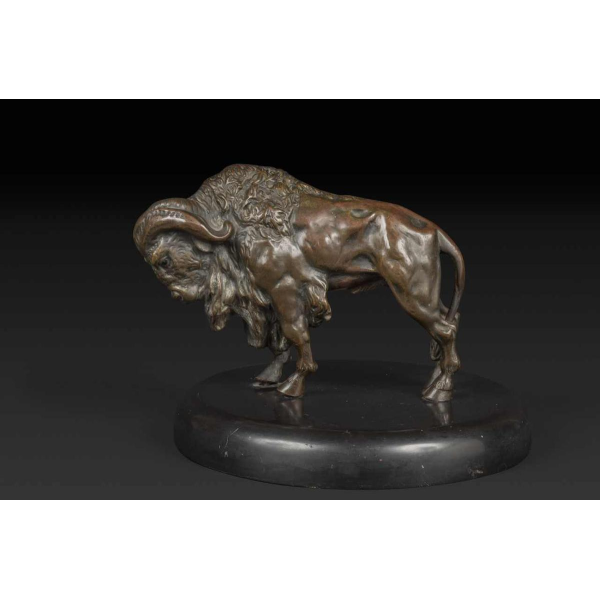 Bronze American Bison Statuette: