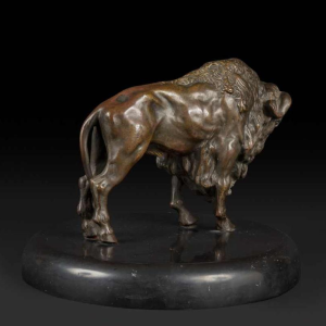 Bronze American Bison Statuette: