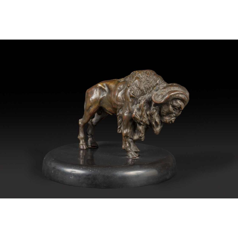 Statuette d'un bison d'Amérique en bronze