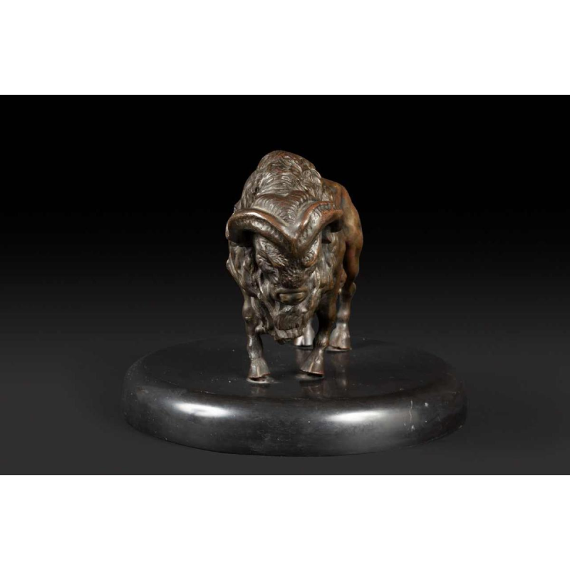Statuette d'un bison d'Amérique en bronze
