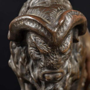 Bronze American Bison Statuette: