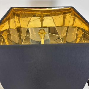 Paire de lampes à poser Hollywood Regency, verre de Murano, structure en laiton doré, 1980s