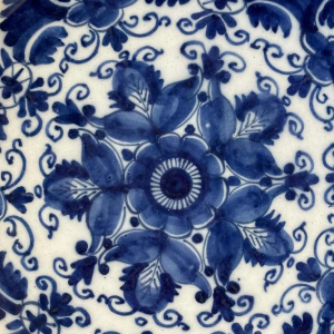 Delft, large circular ceramic dish, Holland 18th century