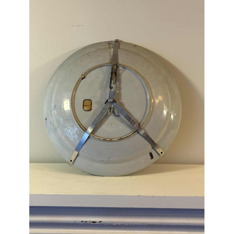Delft, grand plat circulaire en céramique, Hollande 18e siècle