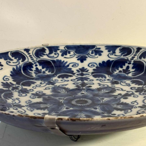 Delft, large circular ceramic dish, Holland 18th century