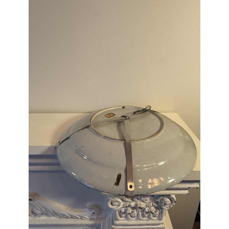 Delft, grand plat circulaire en céramique, Hollande 18e siècle