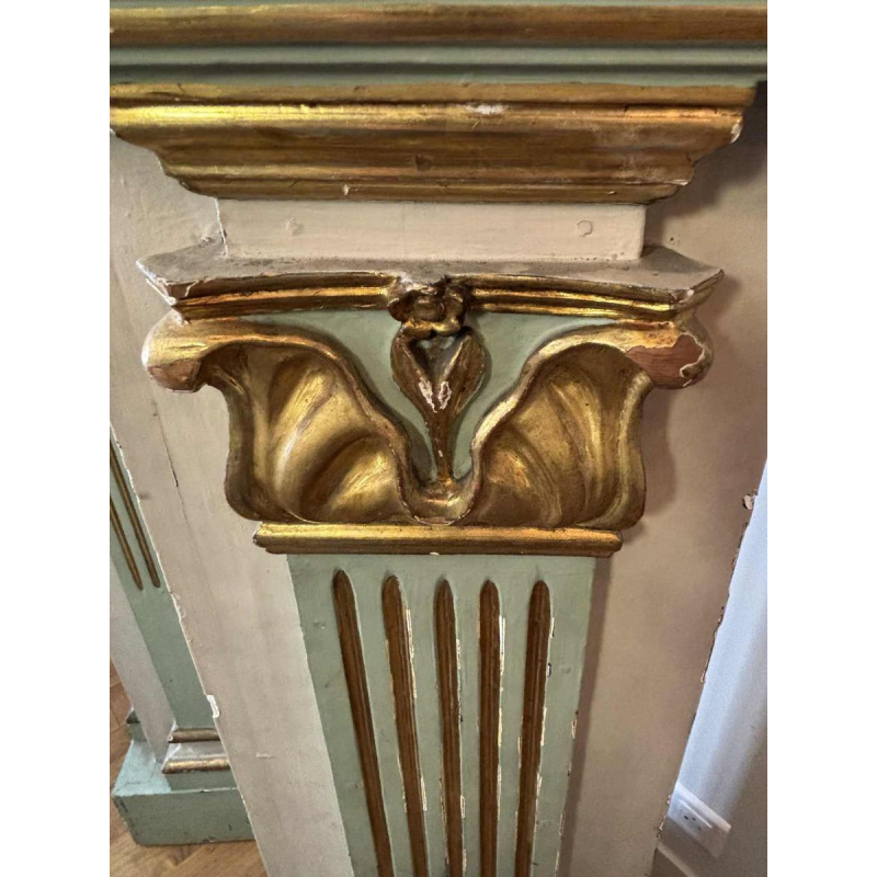 Pair of carved, painted and gilded wooden saddles, late 19th century Italy