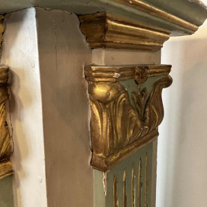 Pair of carved, painted and gilded wooden saddles, late 19th century Italy