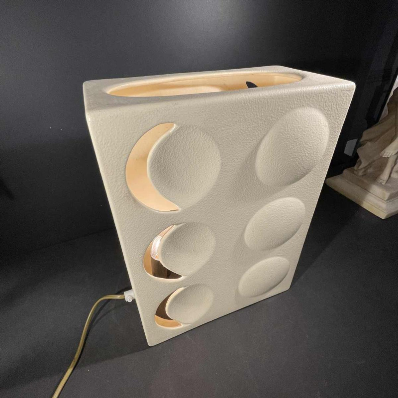 Keramische tafellamp, Ontwerp Optische Kunst, Stijl Evert Jelle Jelles, ca 1960