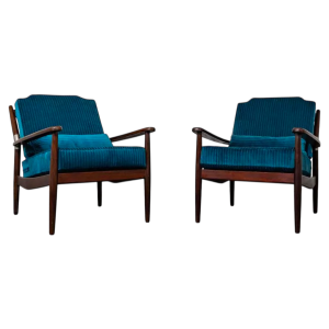 Couple de fauteuils scandinave en teck, 1960