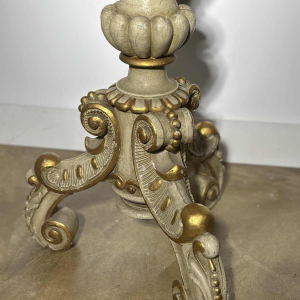 Round pedestal table in painted wood with marble-look painted top, late 19th century