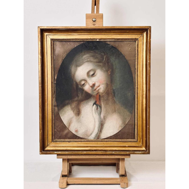 Ècole française “Léda et le cygne“ pastel sur papier, 19e siècle