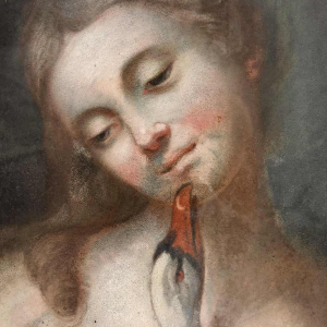 Ècole française “Léda et le cygne“ pastel sur papier, 19e siècle