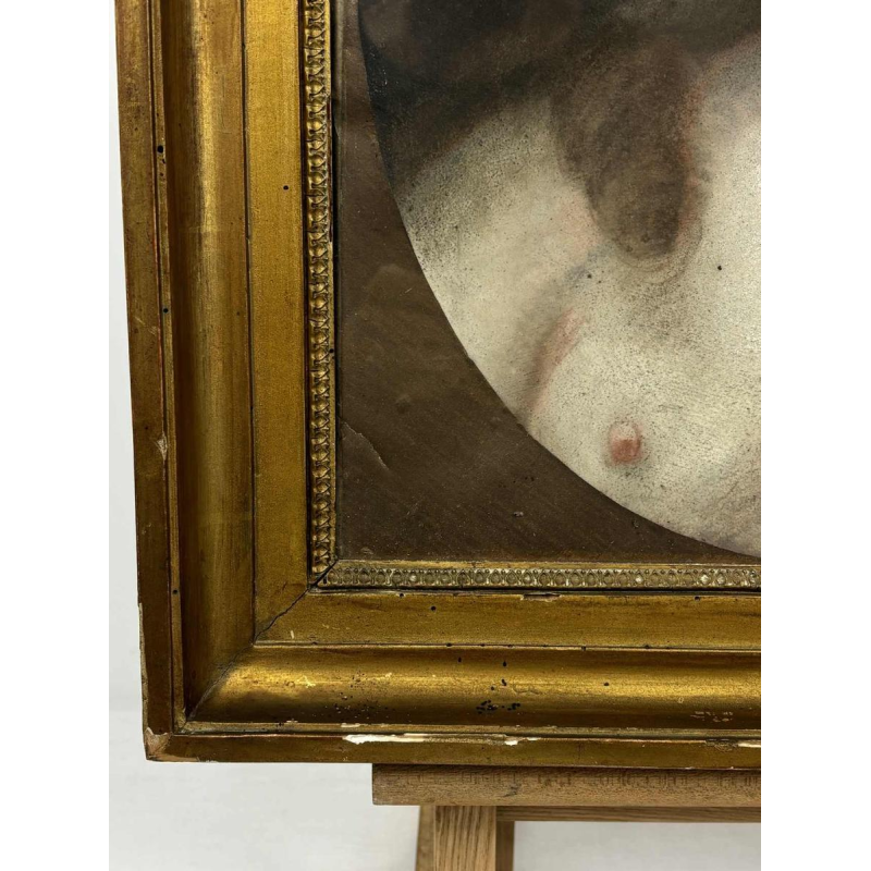 Franse school “Léda en de zwaan” pastel op papier, 19e eeuw