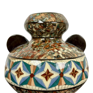 Jean Gerbino / Vallauris, Art Deco keramische vaas met oren, ca. 1940-1950