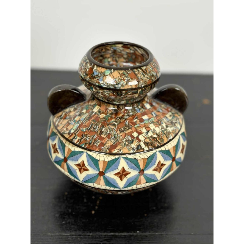Jean Gerbino à Vallauris, vase boule à oreilles Art Déco en céramique, ca 1940-1950