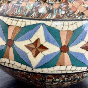 Jean Gerbino / Vallauris, Art Deco keramische vaas met oren, ca. 1940-1950