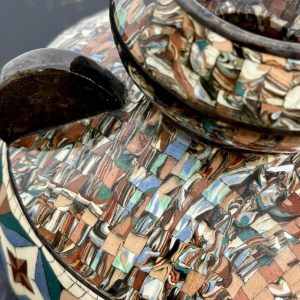 Jean Gerbino à Vallauris, vase boule à oreilles Art Déco en céramique, ca 1940-1950