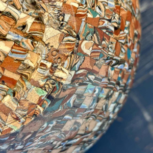 Jean Gerbino in Vallauris, Art Deco ceramic bowl vase with handles, ca. 1940-1950