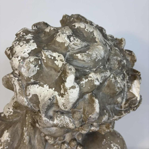 Large bust of Bacchante in patinated plaster, signed, Belgium early 20th century