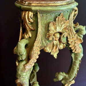 Pair of gilded and painted wood saddles, Italy early 20th century