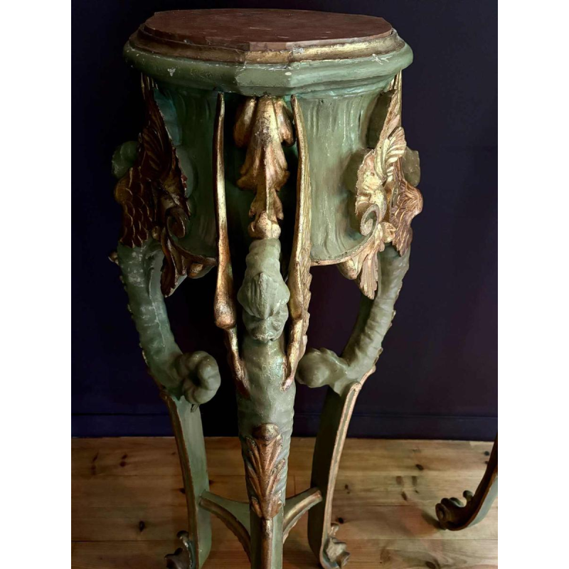 Pair of gilded and painted wood saddles, Italy early 20th century