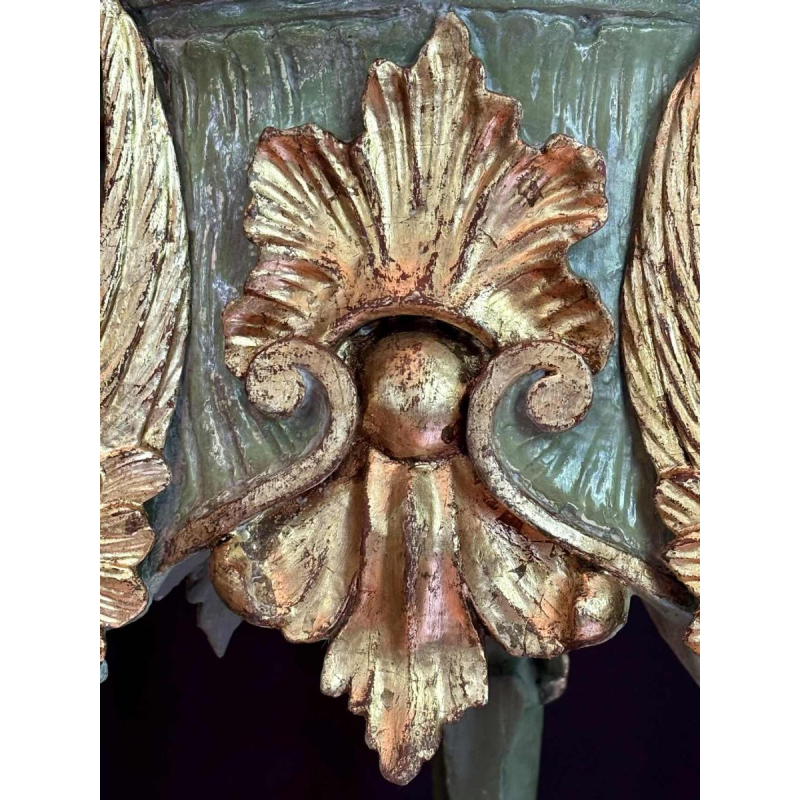 Pair of gilded and painted wood saddles, Italy early 20th century