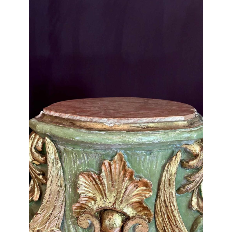 Pair of gilded and painted wood saddles, Italy early 20th century