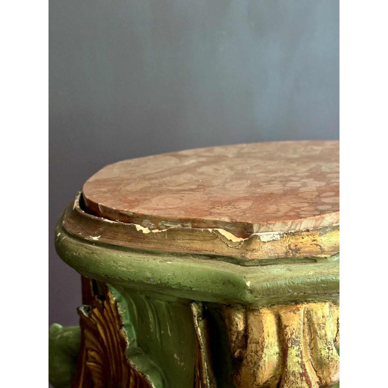 Pair of gilded and painted wood saddles, Italy early 20th century