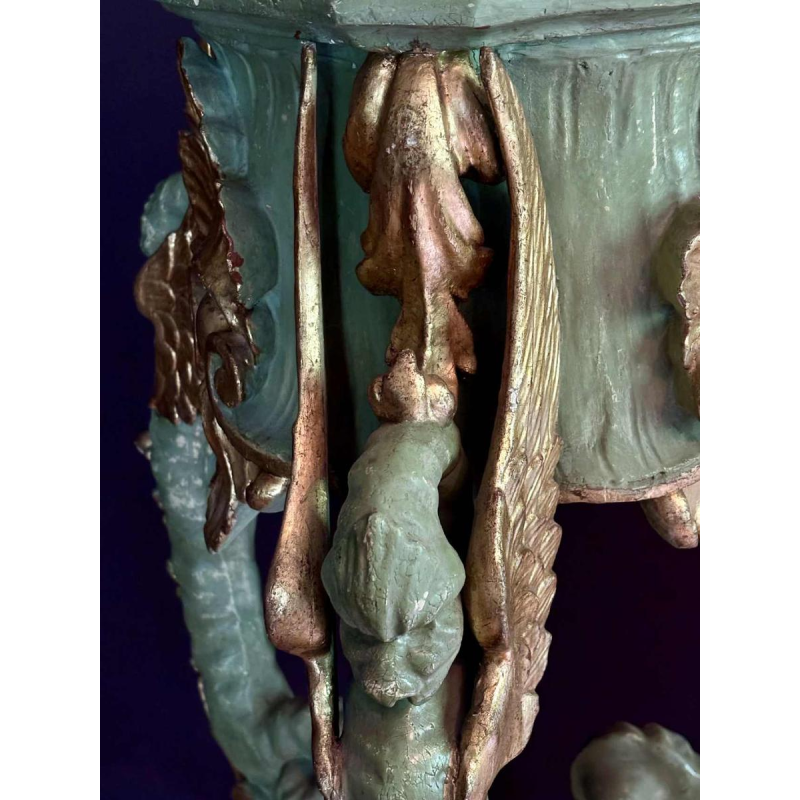 Pair of gilded and painted wood saddles, Italy early 20th century