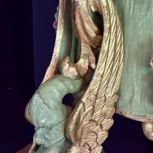 Pair of gilded and painted wood saddles, Italy early 20th century