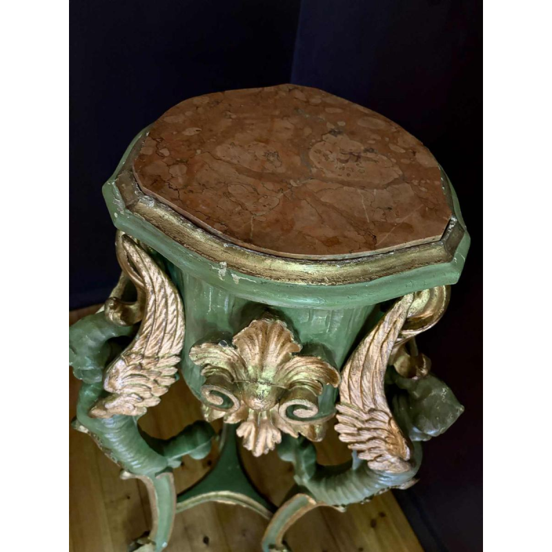 Pair of gilded and painted wood saddles, Italy early 20th century