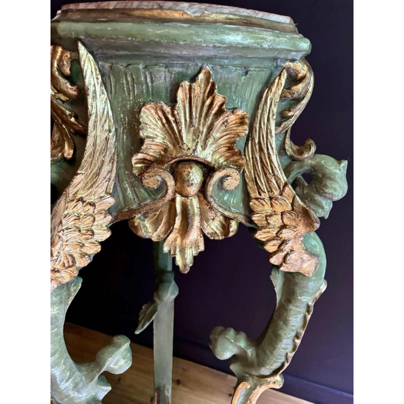 Pair of gilded and painted wood saddles, Italy early 20th century