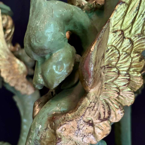 Paire de sellettes en bois doré et peint, Italie début 20éme siècle