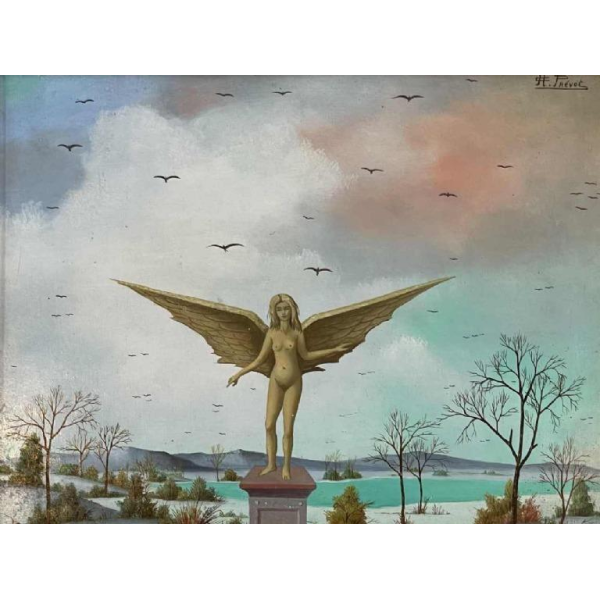 Carl PREVOT (1933-): L'envol de l'hiver 1969 hsp 33x41 cm