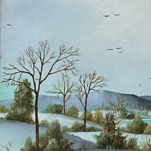 Carl PREVOT (1933-): L'envol de l'hiver 1969 hsp 33x41 cm