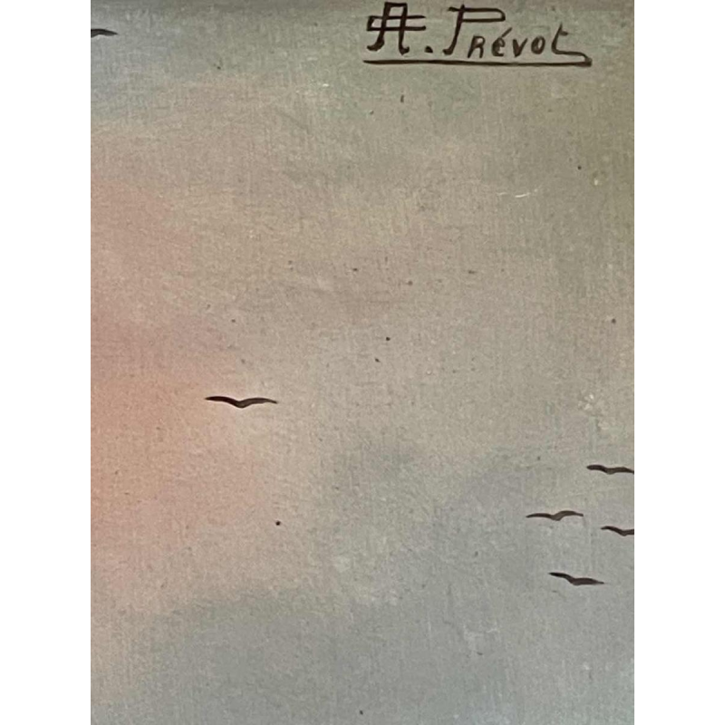 Carl PREVOT (1933-): L'envol de l'hiver 1969 hsp 33x41 cm