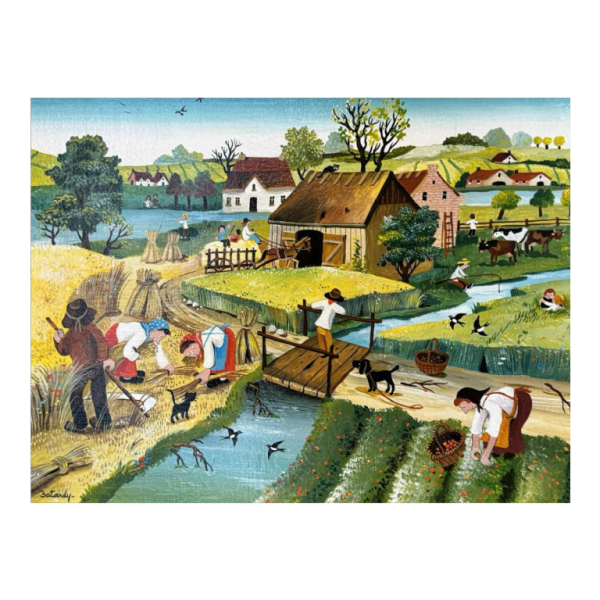 Marie-Louise BATARDY « De zomer » schilderij acryl op doek, ca 1980