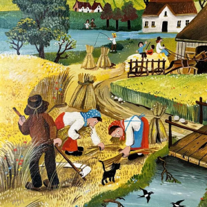 Marie-Louise BATARDY « L’été » peinture acrylique sur toile, ca 1980