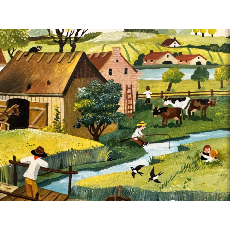 Marie-Louise BATARDY « L’été » peinture acrylique sur toile, ca 1980