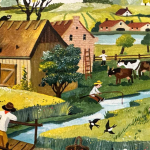 Marie-Louise BATARDY « L’été » peinture acrylique sur toile, ca 1980