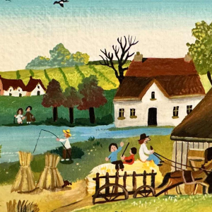 Marie-Louise BATARDY « L’été » peinture acrylique sur toile, ca 1980